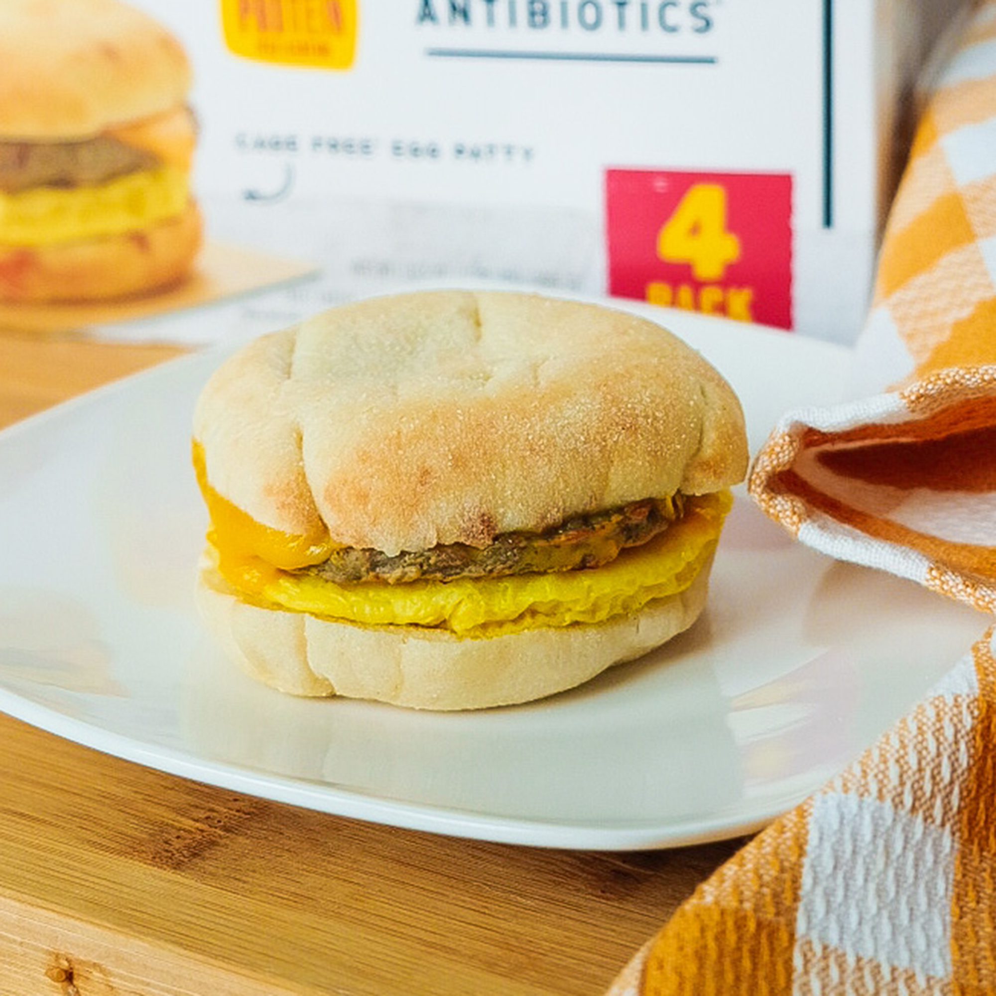 Breaded Breakfast Sandwich on plate 1