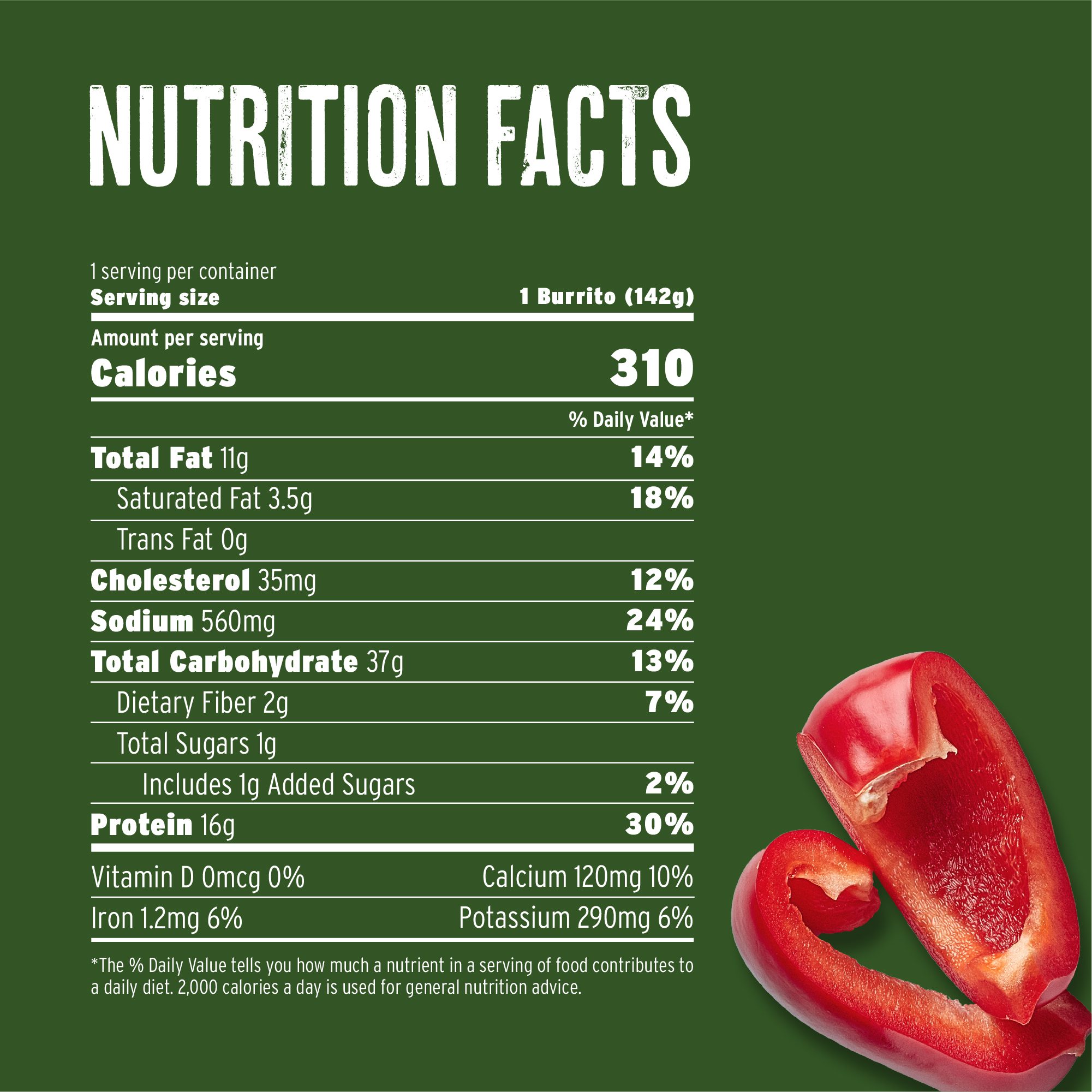 Grilled Chicken & Cheddar Burrito Red's All Natural