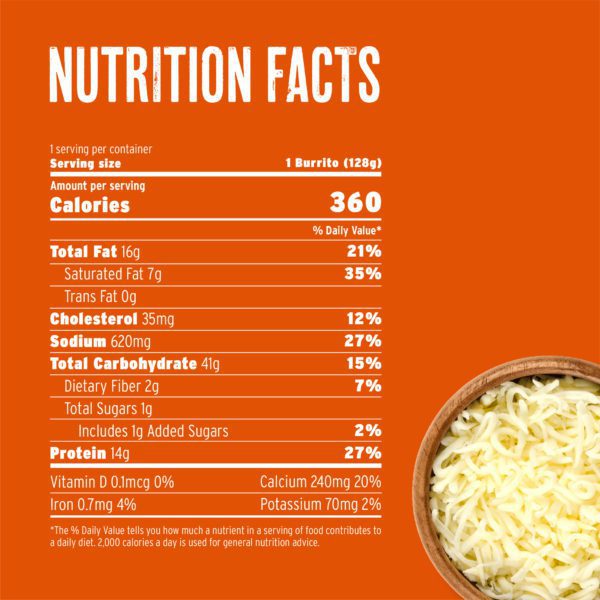 Cheese Quesadilla nutrition label