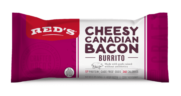 Cheesy Canadian Bacon Breakfast Burrito