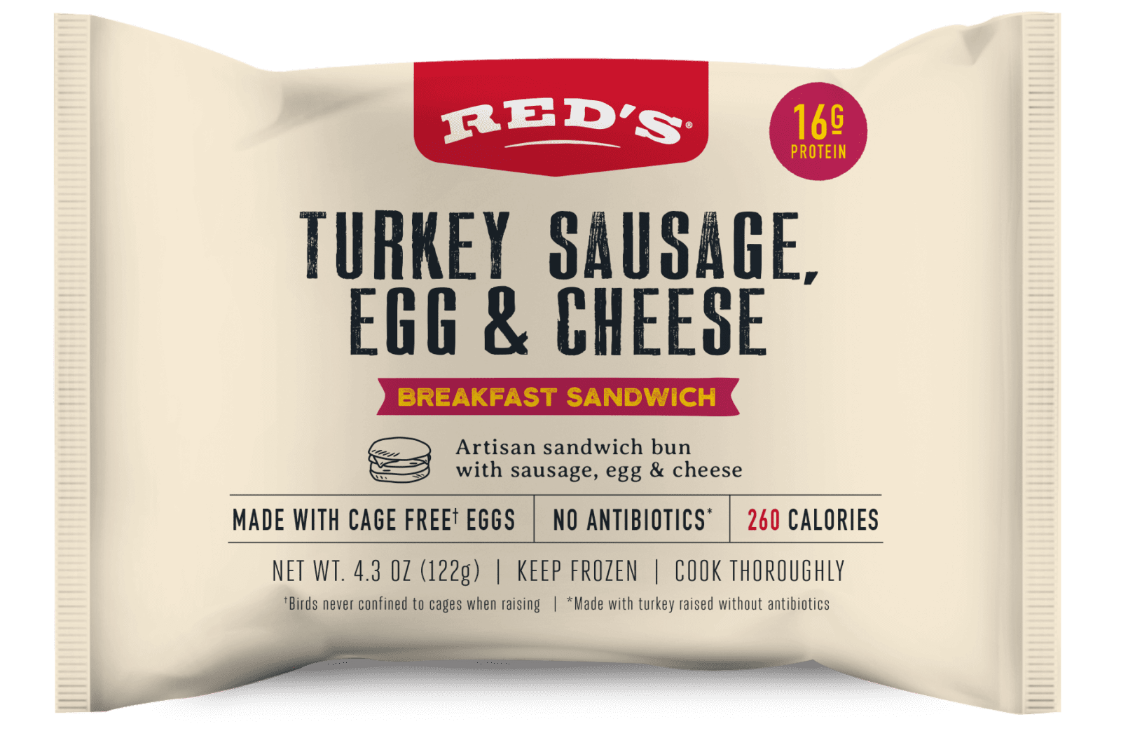 Turkey Sausage Breakfast Sandwich Red's All Natural