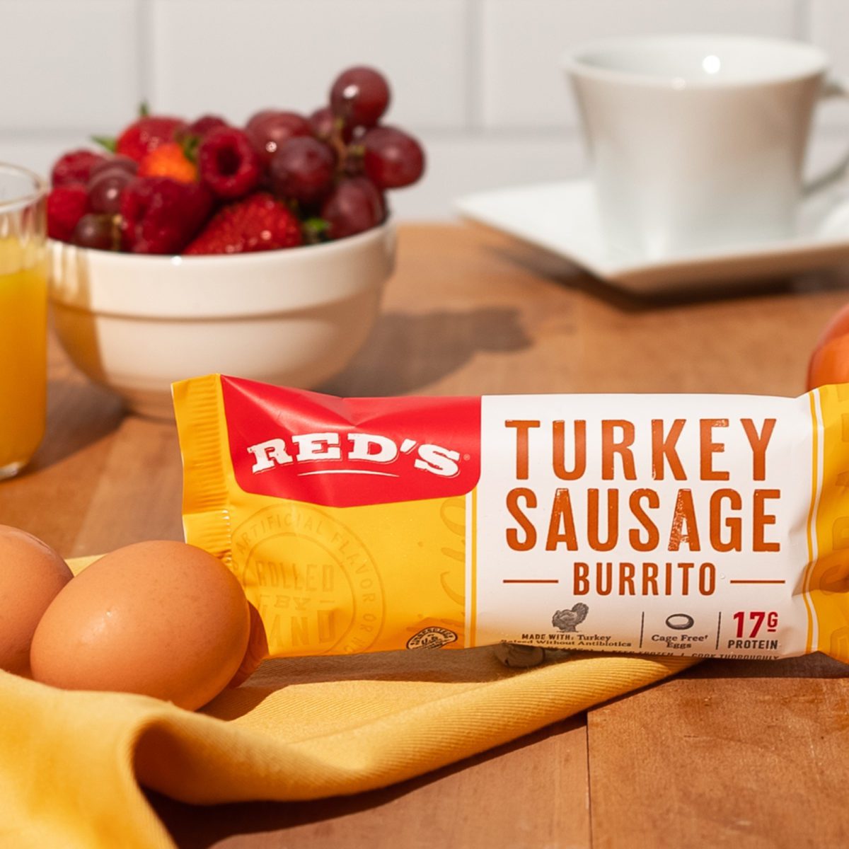 Turkey Sausage Breakfast Burrito Red's All Natural