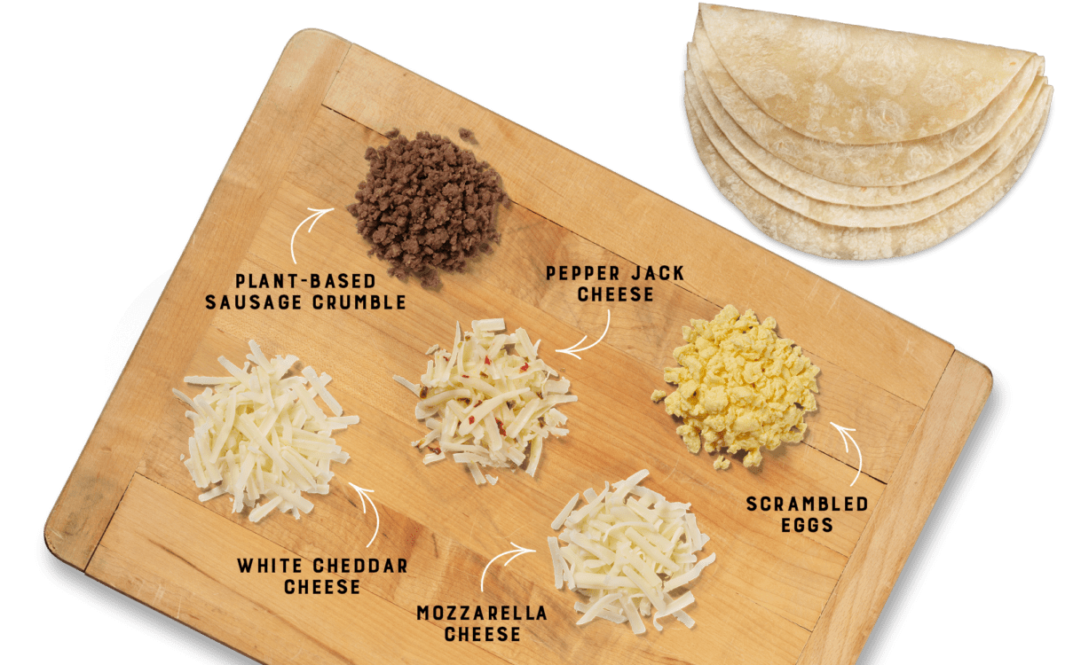 Plant-Based Sausage Breakfast Burrito Ingredients