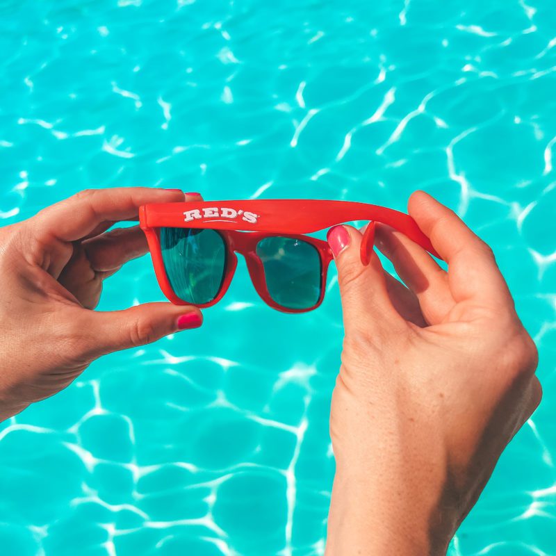 Red's Sunglasses by the pool