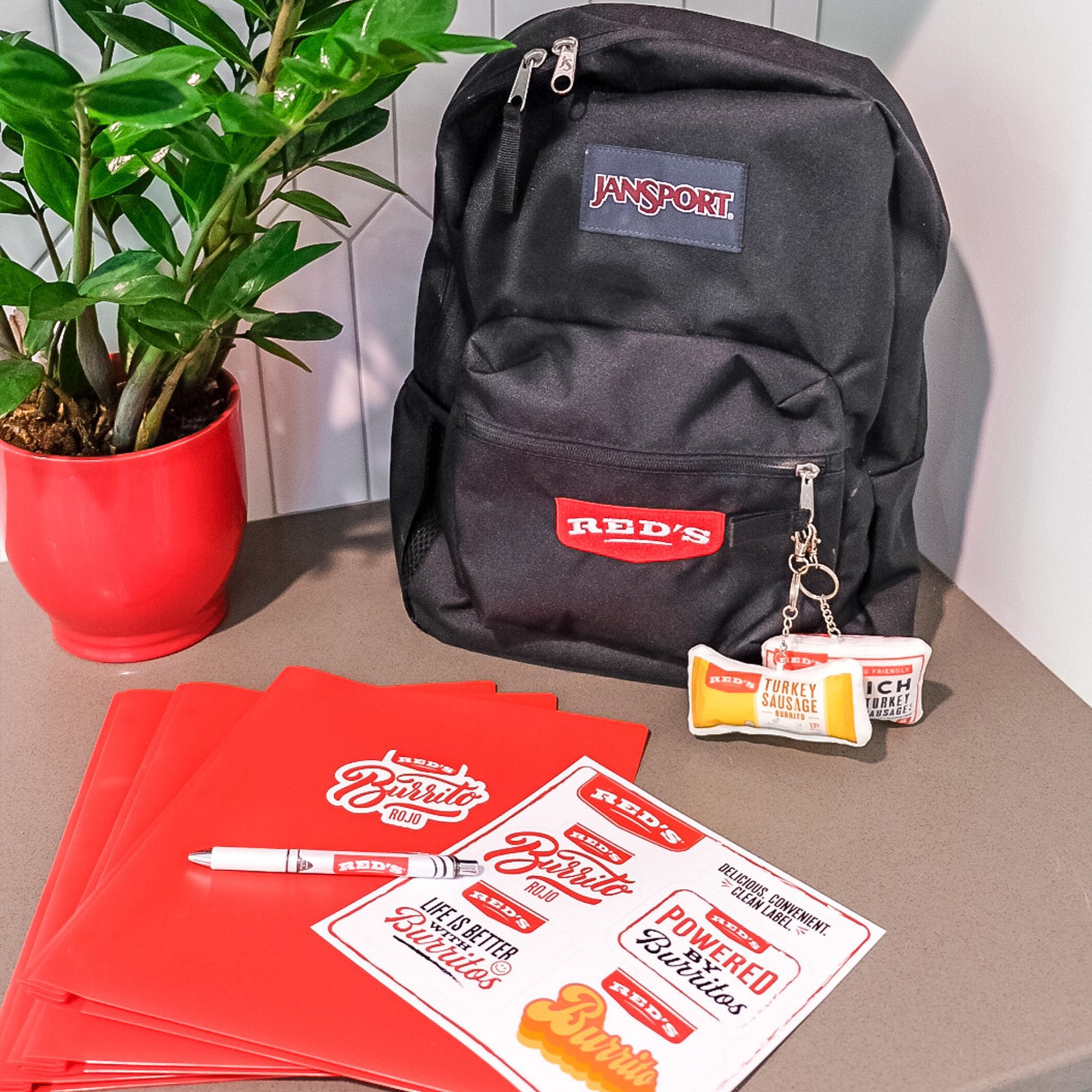 Backpack, stickers & folders