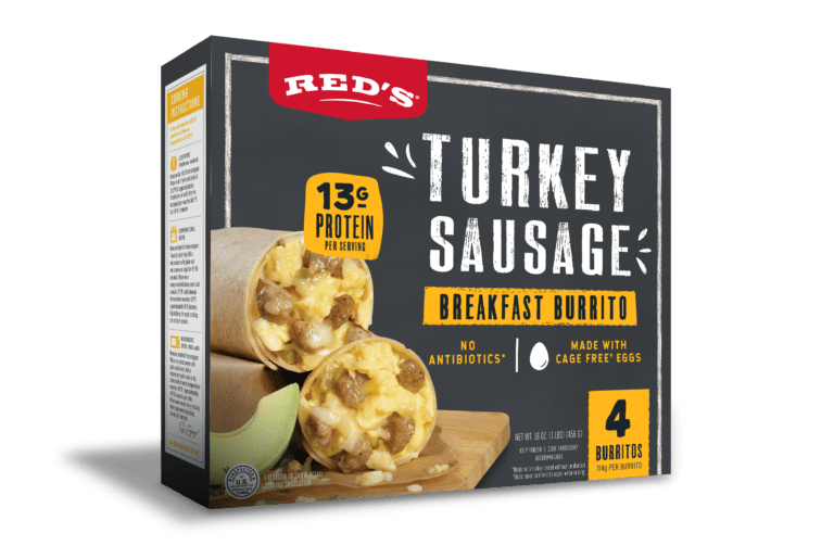 Turkey Sausage Breakfast Burrito 4Pack Red's All Natural