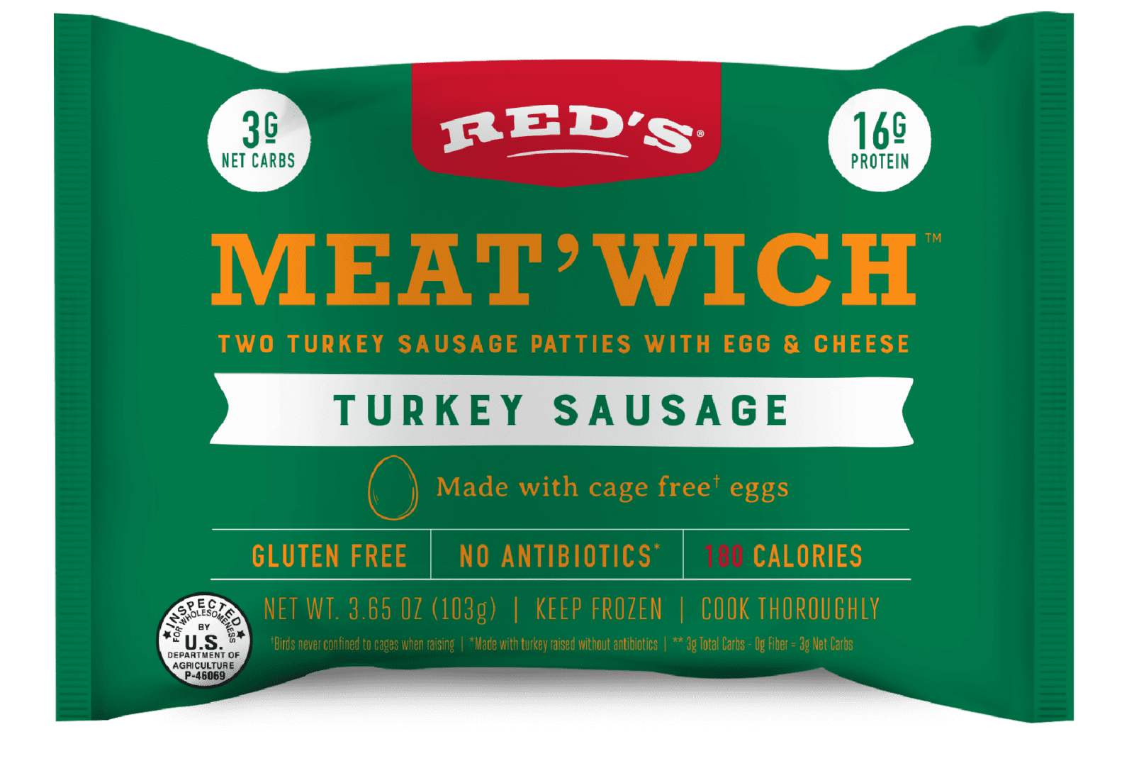 Turkey Sausage Egg'Wich Red's All Natural
