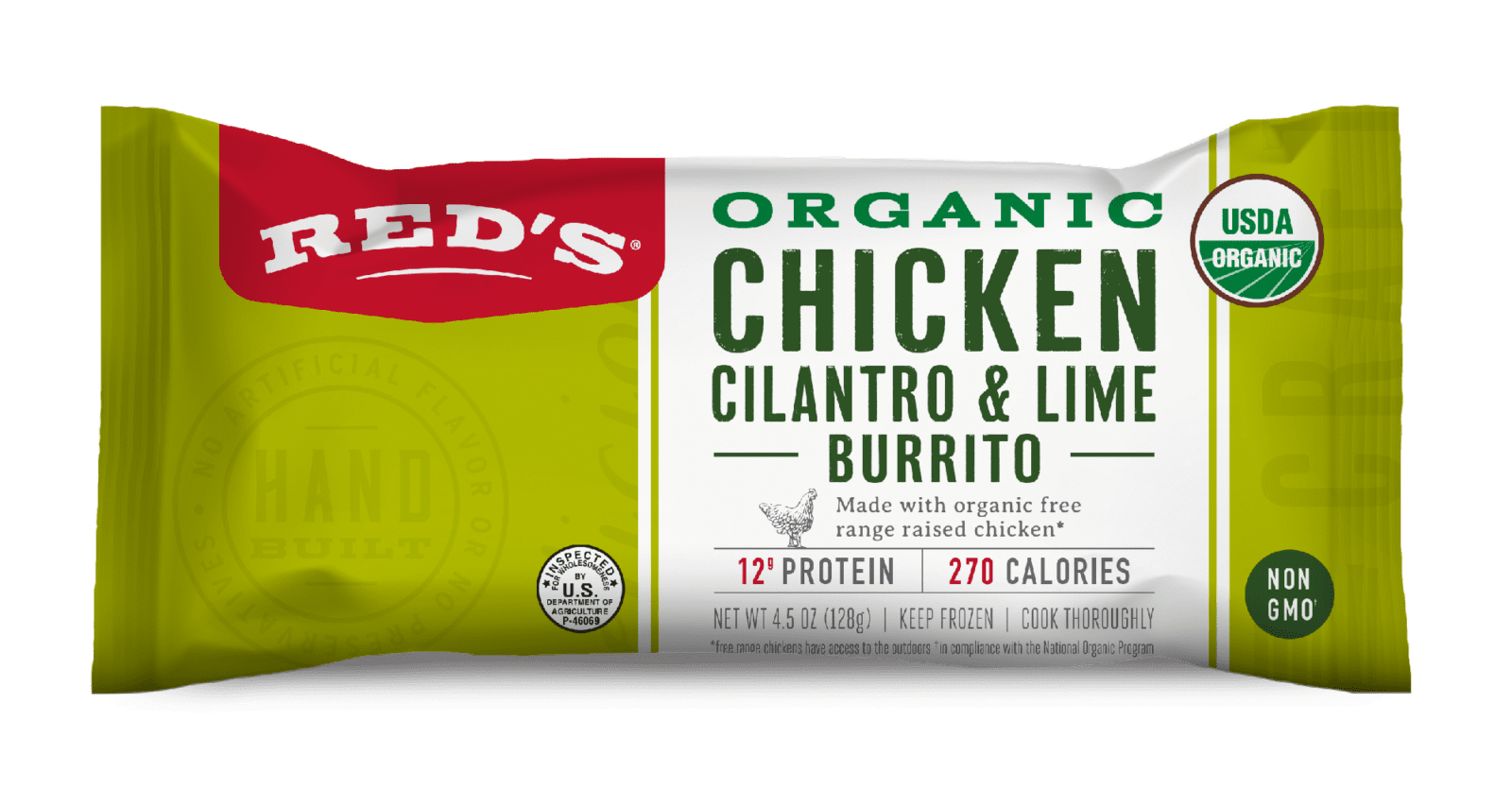 Organic Chicken, Cilantro & Lime Burrito Red's All Natural