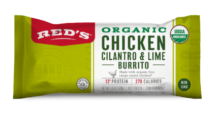 Organic Chicken, Cilantro & Lime Burrito Front