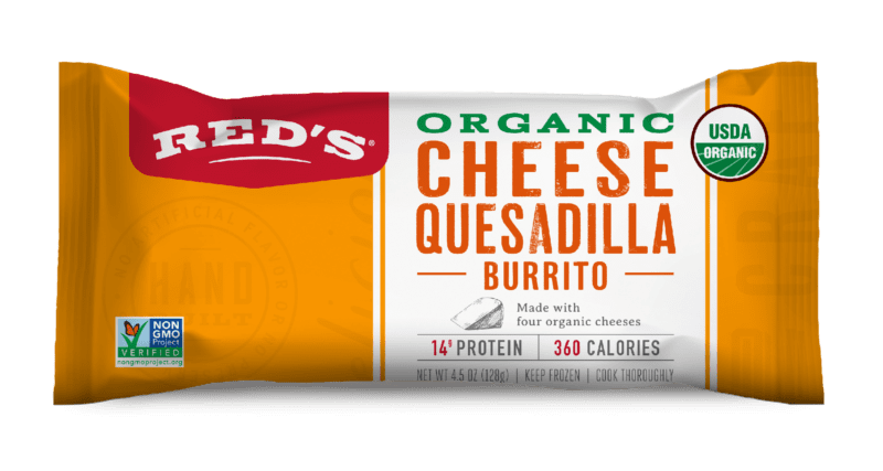 Organic Cheese Quesadilla Burrito Front 14G