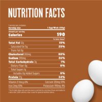 Turkey Sausage Egg'Wich Nutrition Panel